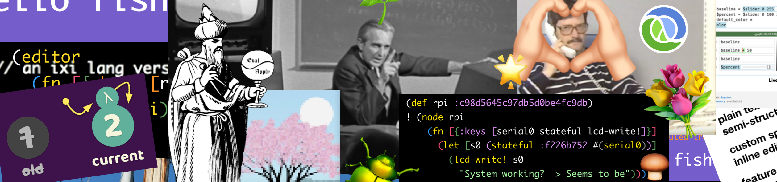 Fun programming environments moodboard collage